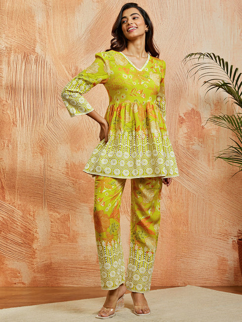 Women's Pista Green Co Ords Set