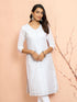 Women White Cotton Chikankari Kurta