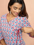 Women's Grey Floral Angrakha Kurta