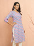 Women's Grey Floral Angrakha Kurta