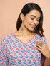 Women's Grey Floral Angrakha Kurta