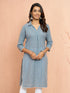 Women's Grey Cotton Dobby Kurta