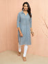 Women's Grey Cotton Dobby Kurta