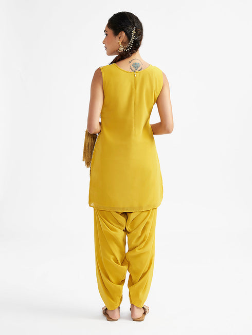 Women's Mustard Kurta Patiala Set