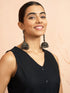 Women's Black Moonlight Jacquard Kurta