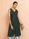 Women's Bottle Green Moonlight Jacquard Kurta