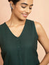 Women's Bottle Green Moonlight Jacquard Kurta