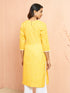 Women's Yellow Lehariya Print Embroidered Kurta