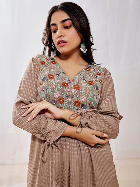 Women's Coffee Kurta Set