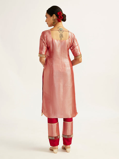 Women's Red Kurta Set