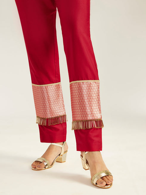 Women's Red Kurta Set