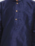 Boys' Blue Cotton Silk Blend Kurta and Dhoti Pant Set