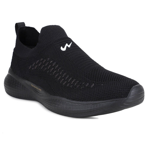 VAYU Black Men's Walking Shoes