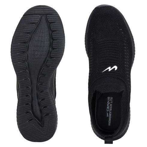 VAYU Black Men's Walking Shoes