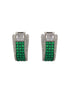 Rhodium Green Emerald Cubic Zirconia Luxe Hoop Studds Earring
