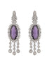 Rhodium Purple Amethyst Cubic Zirconia Luxe Dangler designer Earring
