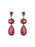 Rhodium Red Ruby Luxe Designer Contemporary Pendant Jewellery Set