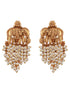 Gold Plated Elephant Motif Pearl Beaded Designer Earrings Necklace Jewellery Set