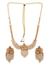 Gold Plated Elephant Motif Pearl Beaded Designer Earrings Necklace Jewellery Set