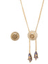 Gold Plated Amethyst AD Studded Lion Motif Designer Chain & Necklace Jewellery Set