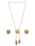 Gold Plated Amethyst AD Studded Lion Motif Designer Chain & Necklace Jewellery Set
