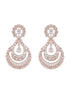 Rose Gold toned Zircon studded Long Chandelier Chandbali Luxe Earrings