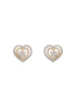 Gold Plated Ad Studded Heart Shaped Minimal Studds Earrings