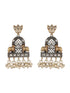 Dual Toned Oxidised Silver Lookalike Pearl Beaded Hasli Deer Motif Designer Jewellery Set
