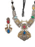 Dual Toned Oxidised Red Stone Studded Brass Handcrafted Deer Motif Intricate Designer Jewellery Set