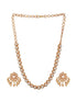 Gold Plated Pearl Beaded Minimal Dailywear Necklace Jewellery Set