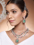 Gold Toned Pink & Mint Kundan Studded Double Lined Bridal Jewellery Set