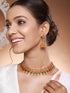 Gold Toned Green Enamelled Kerala tradition Nagapadam Floral Choker Jewellery Set