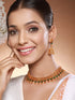 Gold Toned Green Enamelled Kerala tradition Nagapadam Floral Choker Jewellery Set