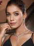 Silver Toned CZ Studded Long Tassel Delicate Bridal Jewellery Set