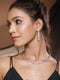 Silver Toned CZ Studded Long Tassel Delicate Bridal Jewellery Set