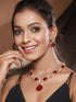 Gold Plated Ruby Red Original Kundan Studded Luxe Bridal Jewellery Set
