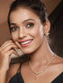 Gold Plated AD Studded Floral Pendant Minimal Jewellery Set