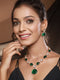 Gold Plated Emerald Green Kundan Studded Designer Luxe Bridal Jewellery Set