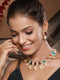 Gold Plated Nav Ratan Kundan & Pearl Beaded Statement Choker Jewellery Set