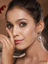 Silver Toned CZ Studded Modern Minimal Designer Concentric Chandbali Earrings