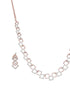 Rose Gold Plated AD Studded Minimal Geometric Necklace Jewellery Set