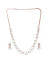 Rose Gold Plated AD Studded Minimal Geometric Necklace Jewellery Set