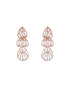Rose Gold Toned Zircon Studded Minimal Necklace Jewellery Set