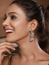 Silver Oxidised Toned CZ Studded Designer Chanbali Jhumki Earrings