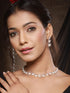 Gold Toned Pearl Beaded Designer Minimal Necklace Jewellery Set