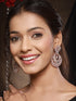 Rose Gold toned Zircon studded Long Chandelier Chandbali Luxe Earrings