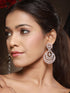 Rose Gold toned Zircon studded Long Chandelier Chandbali Luxe Earrings