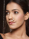 Gold Plated AD Studded Floral Pressing Nose Ring Nath