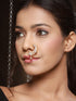 Gold Plated AD Studded Floral Pressing Nose Ring Nath