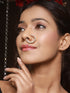 Gold Plated AD Studded Bridal Designer Press Nose Ring Nath